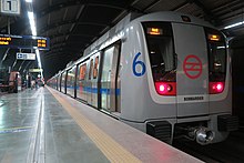 Modern train at a station