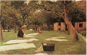 《在草坪上漂白》，1892