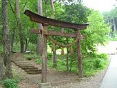 Torii in the Hida Minzoku Mura Folk Village