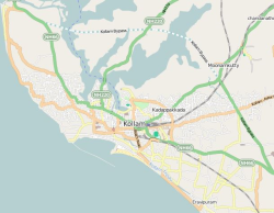 Location of the city within Kollam Metropolitan Area