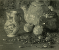 Black and white reproduction of Pottery and Jade by Adelaide Deming, 1916 New York Watercolor Club Exhibition