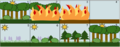 This is an example of Secondary Succession by stages: 1. A healthy forest thriving successfully 2. A natural disaster, such as a wild fire, attacks the forest 3. The fire burns the forest to the ground 4. The fire leaves behind empty, but not destroyed, soil 5. Grasses and some flowering plants grow back first 6. Small bushes develop, along with the beginning of the growth of smaller trees such as pines 7. The pine trees develop to their fullest, while shade-bearable trees begin to grow 8. The pine trees, which cannot live in the shade, die as the larger trees grow and capture all the sunlight. The ecosystem is now back to where it began before the forest fire.