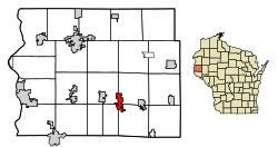 Location of Baldwin in St. Croix County, Wisconsin.