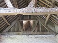 Roof of hay barn with grain store above