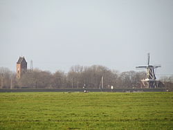 The church and windmill of Garnwerd