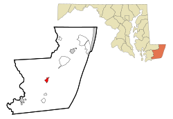 斯诺希尔在马里兰州中的位置