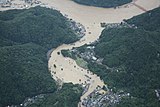 Flooding of the Kuma River in Kyushu, Japan, on 4 July 2020