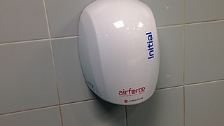 World Dryer Airforce, sold by Initial in Europe; a version also exists with PHS/Warner Howard branding on the left side of the dryer