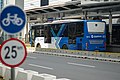 The TransJakarta bus fleet at the station. Taken on 13 June 2021.