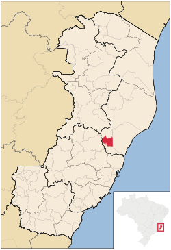 Location of Ibiraçu in Espírito Santo