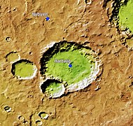 哈特维希陨击坑的地形图。