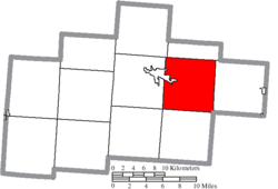 Location of Green Township in Hocking County