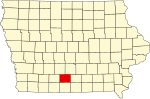 State map highlighting Clarke County