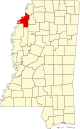 标示出科荷马县位置的地图