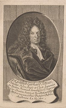 1713 engraving of Titius by Martin Bernigeroth