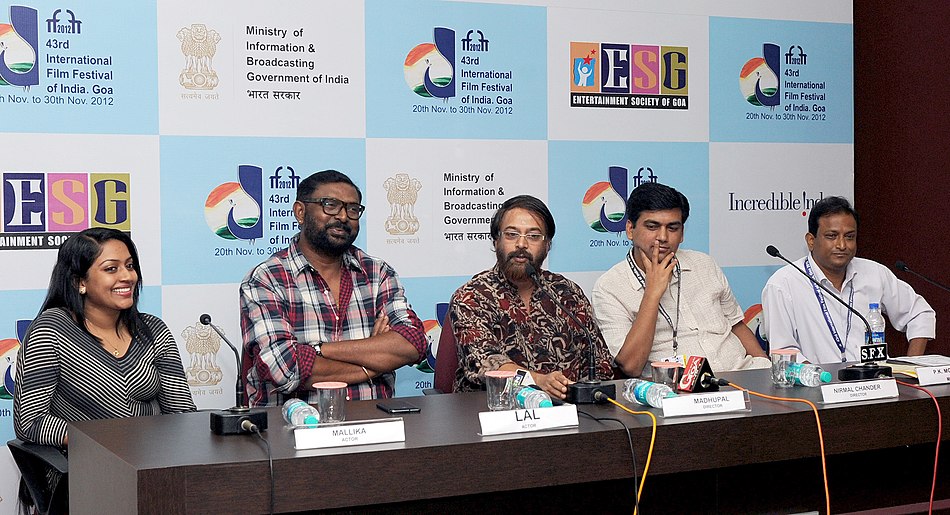 Press conference by the Director, Madhupa, Actress Mallika Film “Ozhimuri” and Nirmal Chander, Director of the Film “Dreaming Taj Mahal”, at the 43rd International Film Festival of India (IFFI-2012), in Panaji, Goa.jpg