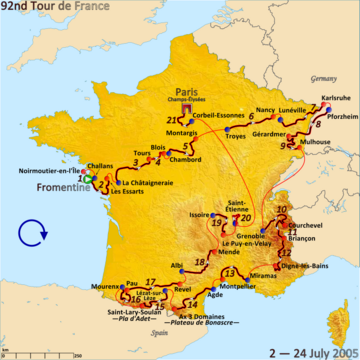 Route of the 2005 Tour de France