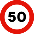 R-301 Maximum speed limit (50 km/h)