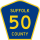 County Route 50 marker