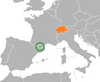 Location map for Andorra and Switzerland.