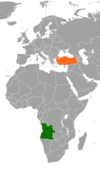 Location map for Angola and Turkey.