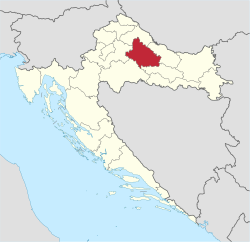 别洛瓦尔-比洛戈拉县在克罗地亚的位置（红色）