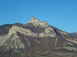 The Pic de Crigne from the east, in the commune of Monêtier-Allemont