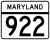 Maryland Route 922 marker
