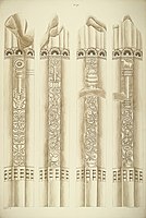 Drawing of pillar fragments, c. 1853