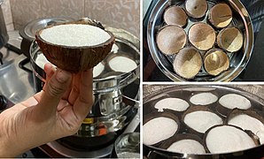 Idlis cooked traditionally in coconut shells, Karnataka