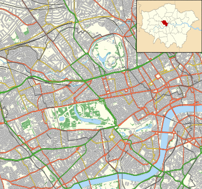 英国王室居所列表在City of Westminster的位置