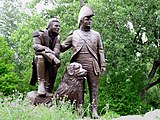 密苏里州圣查尔斯的刘易斯和克拉克雕像（与他们的狗狗西曼）