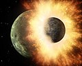 Image 65Artist's impression of the enormous collision that probably formed the Moon (from History of Earth)