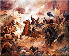Carga de O'Higgins en la batalla de Rancagua.