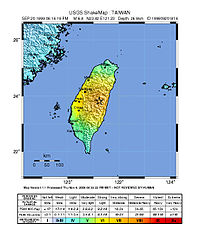 1999年9月21日凌晨2点16分发生里氏震级6.8的强烈余震