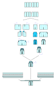 A traditional (narrow-loom) divided hakama structure