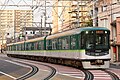 京阪800系电车，位于有轨电车区间。