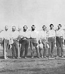 Doc Adams, center, with other Knickerbockers