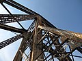 The bridge's iron beams