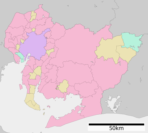 日本都道府县内自治体位置图/爱知县在爱知县的位置