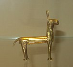 印加帝国的金制迷你美洲驼塑像，秘鲁，1500年。