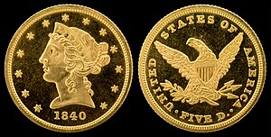 Obverse and reverse of a half eagle