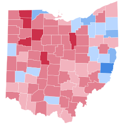 Map of election results by county