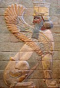 波斯帝国苏萨大流士大帝宫殿的带翼狮身人面像，公元前480年