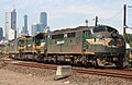 Image 1Pacific National diesel locomotives in Australia showing three body types, cab unit (front), hood unit (middle) and box cab (rear) (from Locomotive)