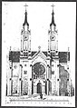 Initial project of the church with towers, 1907