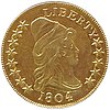 Coin depicting Liberty wearing a cap