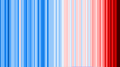 20190705 Warming stripes - Berkeley Earth (world) - avg above- and below-ice readings.png PNG predecessor (early version, not using ColorBrewer hues)