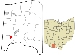 Location in Adams County and the state of Ohio