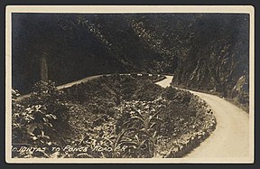 Another view of a section of the Ponce-Adjuntas Road in 1920
